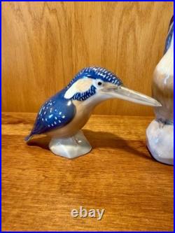 Set Of (2) AUTHENTIC Royal Copenhagen Bird KINGFISHER BIRD Figurine #2257 #3234