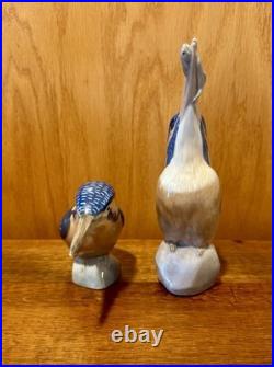 Set Of (2) AUTHENTIC Royal Copenhagen Bird KINGFISHER BIRD Figurine #2257 #3234