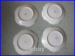 Set Of 4 Limoges Game Bird Plates Handpainted 9 1/4 Scalloped Gold Edges
