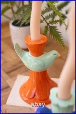 Set Of 5 Ceramic Bird Taper Candle Holders Beautiful Accent Indoor Home Decor
