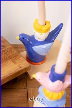 Set Of 5 Ceramic Bird Taper Candle Holders Beautiful Accent Indoor Home Decor