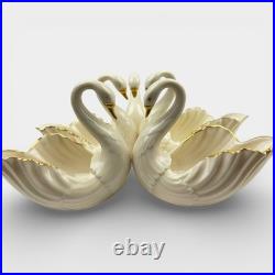 Set of 5 Lenox Swan Candy Trinket Dish Porcelain 24K Gold Trim Hand Decorated