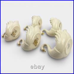 Set of 5 Lenox Swan Candy Trinket Dish Porcelain 24K Gold Trim Hand Decorated