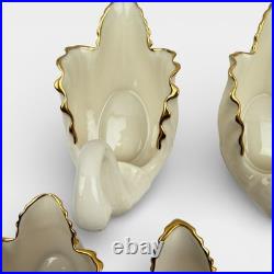 Set of 5 Lenox Swan Candy Trinket Dish Porcelain 24K Gold Trim Hand Decorated