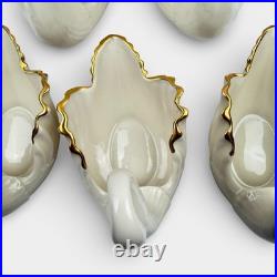 Set of 5 Lenox Swan Candy Trinket Dish Porcelain 24K Gold Trim Hand Decorated