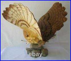 Spectacular Large Franklin Mint EAGLE OWL Porcelain Figurine COA McMonigle