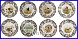 Spode Woodland Set Of 8 dinner Plates- 8 unique animals 3644