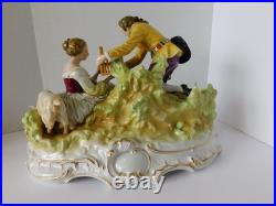 Stunning Antique / Vintage Carl Thieme Dresden Figurine Couple With Bird Cage