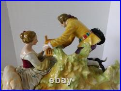 Stunning Antique / Vintage Carl Thieme Dresden Figurine Couple With Bird Cage