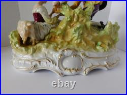 Stunning Antique / Vintage Carl Thieme Dresden Figurine Couple With Bird Cage