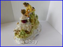 Stunning Antique / Vintage Carl Thieme Dresden Figurine Couple With Bird Cage