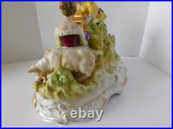 Stunning Antique / Vintage Carl Thieme Dresden Figurine Couple With Bird Cage