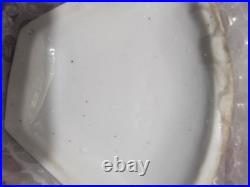 Three piece Antique Porcelain Clock Germany made. Man and woman horse, dog bird