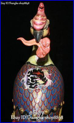 Top Unique Enamel Painted Porcelain Fengshui Phoenix Fenghuang Bird Statue Pair