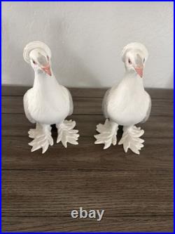 Two Boehm Pigeons #416 White Porcelain Bird Figurine In Excellent Condition