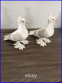 Two Boehm Pigeons #416 White Porcelain Bird Figurine In Excellent Condition
