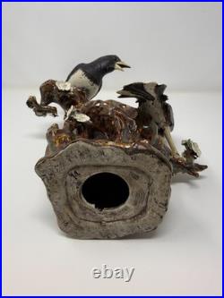 Two birds sitting on tree stub vintage porcelain figure Two birds sitting on tree stub vintage porcelain figure