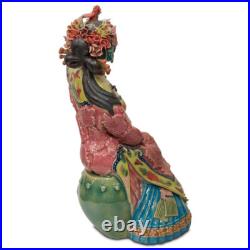 US Seller Chinese Porcelain Figurine, Lady with Bird
