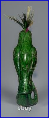 VINTAGE! CHINESE SANCAI GLAZE PARROT POTTERY FIGURE QING Dynasty 8.5