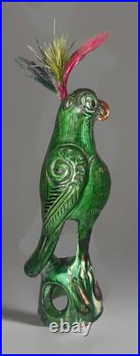 VINTAGE! CHINESE SANCAI GLAZE PARROT POTTERY FIGURE QING Dynasty 8.5
