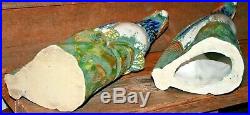 VINTAGE Pair Ceramic Porcelain Phoenix Birds Parrot Mexican Chinese 19 Rare