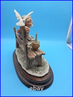 VINTAGE Tramp Feeding Dove Old Man With Bird Capodimonte, G. Armani Figurine