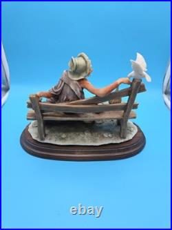 VINTAGE Tramp Feeding Dove Old Man With Bird Capodimonte, G. Armani Figurine