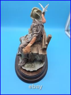 VINTAGE Tramp Feeding Dove Old Man With Bird Capodimonte, G. Armani Figurine