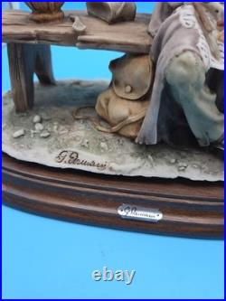 VINTAGE Tramp Feeding Dove Old Man With Bird Capodimonte, G. Armani Figurine