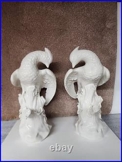 VTGItaly Mottadhedeh Style Porcelain blanc de chine Male and Female Hoopoe Birds