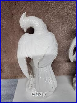VTGItaly Mottadhedeh Style Porcelain blanc de chine Male and Female Hoopoe Birds