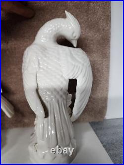VTGItaly Mottadhedeh Style Porcelain blanc de chine Male and Female Hoopoe Birds