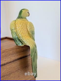 VTG Ceramic Arts Studio, MCM Hand Painted Parrots, Polly, Pete, Chirp, Twirp