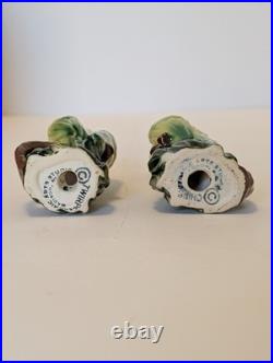 VTG Ceramic Arts Studio, MCM Hand Painted Parrots, Polly, Pete, Chirp, Twirp