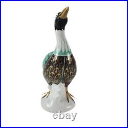 VTG Frederick Cooper Black Teal Pink & Gold Ceramic Bird Figurine Standing Macau