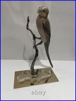 VTG Giulia Mangani for Oggetti Hand Painted Porcelain, Metal Bird Sculpture 12