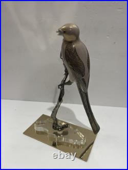 VTG Giulia Mangani for Oggetti Hand Painted Porcelain, Metal Bird Sculpture 12