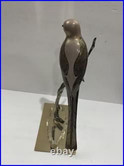VTG Giulia Mangani for Oggetti Hand Painted Porcelain, Metal Bird Sculpture 12