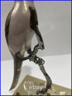 VTG Giulia Mangani for Oggetti Hand Painted Porcelain, Metal Bird Sculpture 12