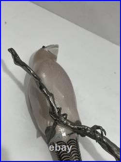 VTG Giulia Mangani for Oggetti Hand Painted Porcelain, Metal Bird Sculpture 12