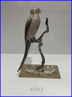 VTG Giulia Mangani for Oggetti Hand Painted Porcelain, Metal Bird Sculpture 12
