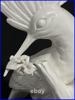 VTG Italian Porcelain for Paul Hanson HOOPOE BIRD Figurine 12 3/4 Ivory Glaze