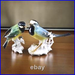 VTG Karl Ens Porcelain Yellow Wagtail Bird Figurines on Rock Branch Germany READ