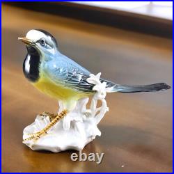 VTG Karl Ens Porcelain Yellow Wagtail Bird Figurines on Rock Branch Germany READ