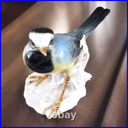 VTG Karl Ens Porcelain Yellow Wagtail Bird Figurines on Rock Branch Germany READ