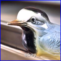 VTG Karl Ens Porcelain Yellow Wagtail Bird Figurines on Rock Branch Germany READ
