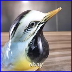 VTG Karl Ens Porcelain Yellow Wagtail Bird Figurines on Rock Branch Germany READ