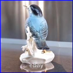 VTG Karl Ens Porcelain Yellow Wagtail Bird Figurines on Rock Branch Germany READ