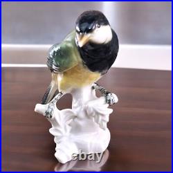 VTG Karl Ens Porcelain Yellow Wagtail Bird Figurines on Rock Branch Germany READ