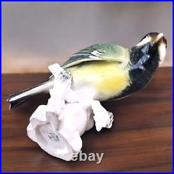 VTG Karl Ens Porcelain Yellow Wagtail Bird Figurines on Rock Branch Germany READ